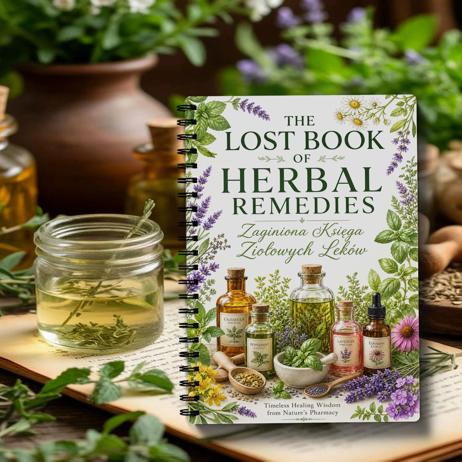 Herbal Wellness - Herbal Remedies Spiral Notebook Polish Edition